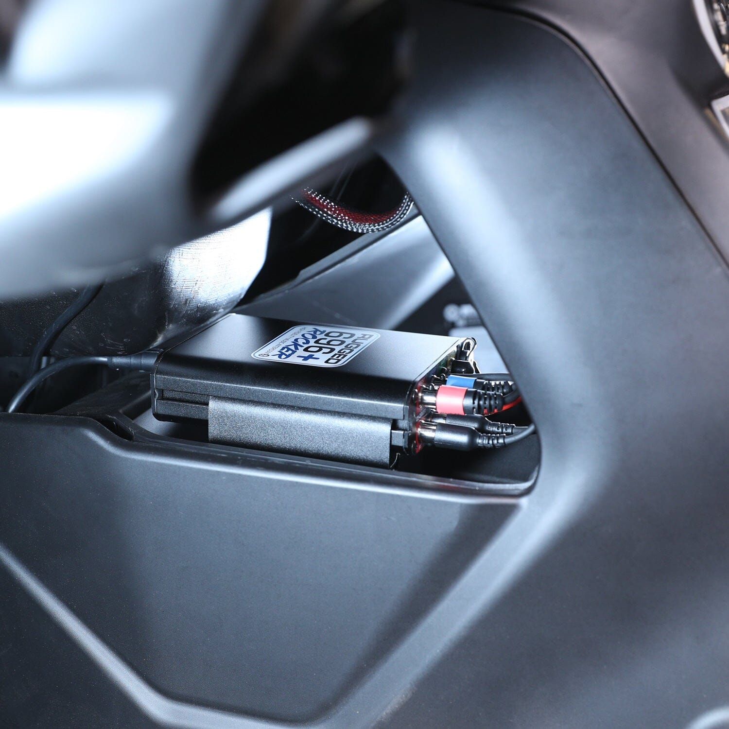 Can-Am Maverick R Complete Communication Kit with Rocker Switch Bluetooth Intercom and 2-Way Radio 696 PLUS Remote Head / G1 GMRS