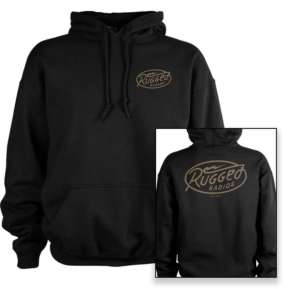 Rugged Radios BOLT Pullover Hoodie - Black Medium Rugged Radios BOLT Pullover Hoodie - Black Medium
