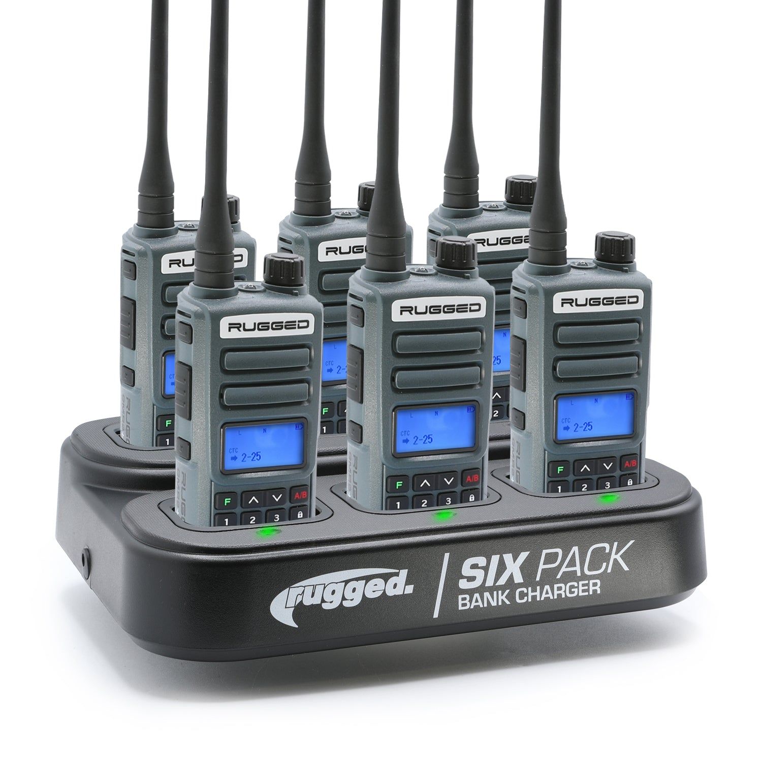 BUNDLE - 6 PACK Bank Charger with GMR2 PLUS GMRS / FRS Two Way Radios Grey BUNDLE - 6 PACK Bank Charger with GMR2 PLUS GMRS / FRS Two Way Radios Grey