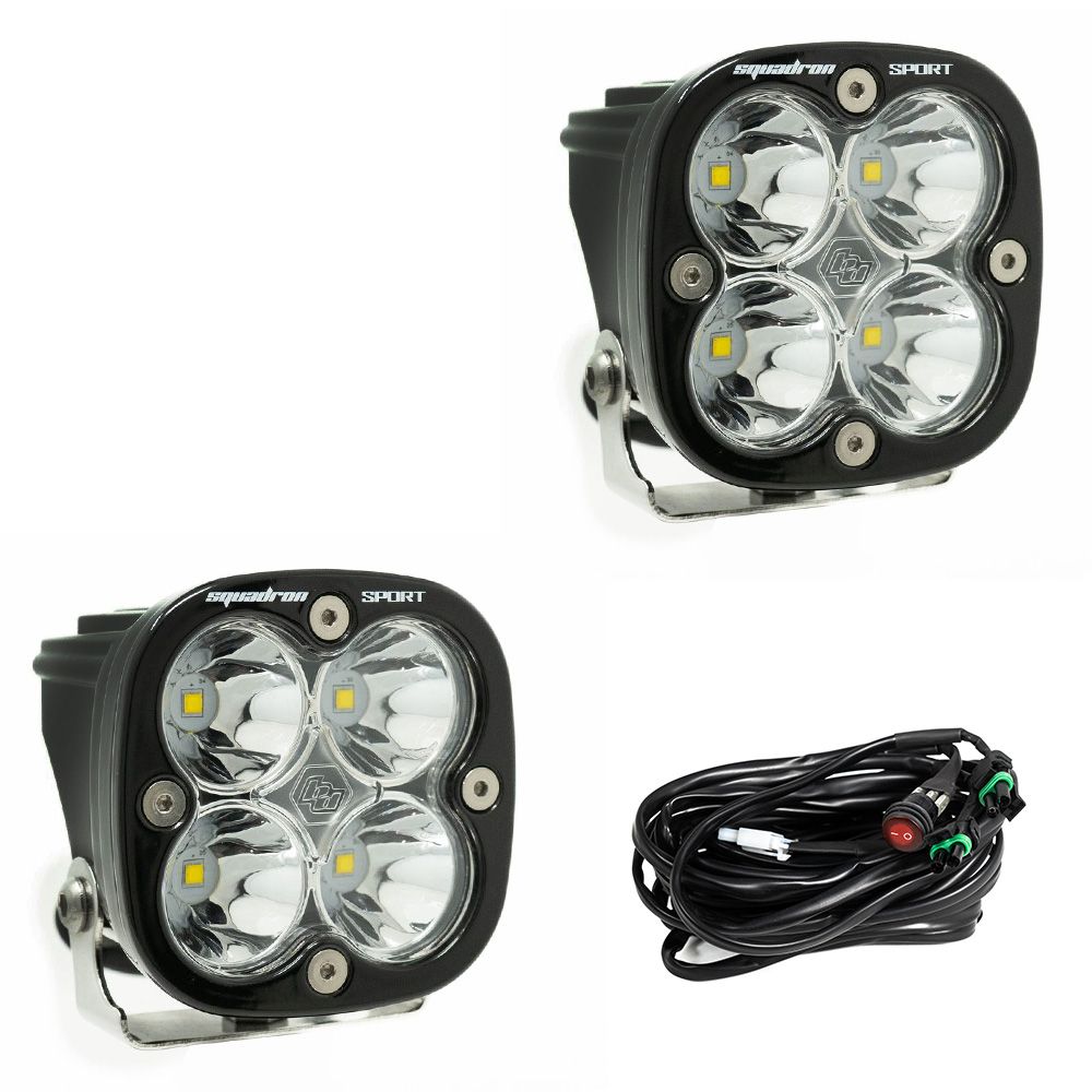 LED Light Pods Clear Lens Spot Pair Squadron Sport Baja Designs LED Light Pods Clear Lens Spot Pair Squadron Sport Baja Designs