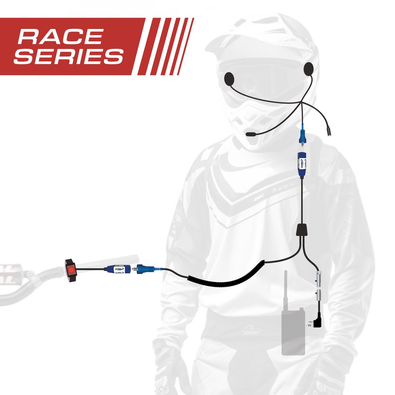 RACE SERIES Complete Motorcycle Communication Kit with OFFROAD Cables RACE SERIES Complete Motorcycle Communication Kit with OFFROAD Cables