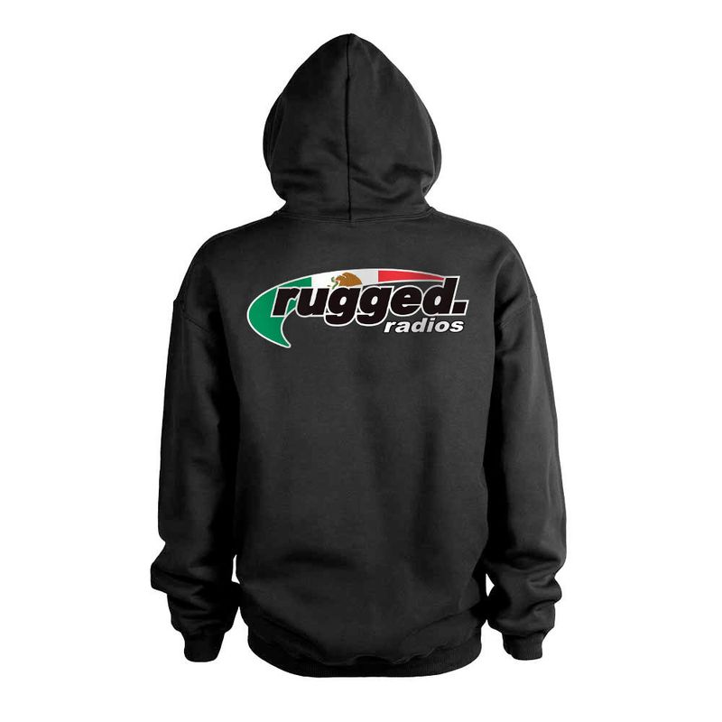 Rugged Radios MEXICAN FLAG Pullover Hoodie - Black LG
