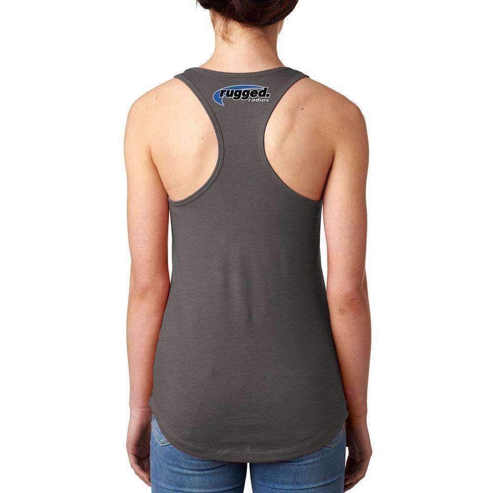 Rugged Radios GARAGE Ladies Racerback Tank Top - Grey Medium Rugged Radios GARAGE Ladies Racerback Tank Top - Grey Medium