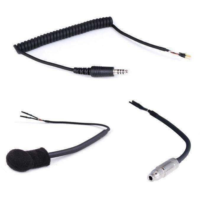 Peltor 4-Conductor Helmet Kits Mic / 1/8  Ear Bud Jack / Coil Cord / Straight