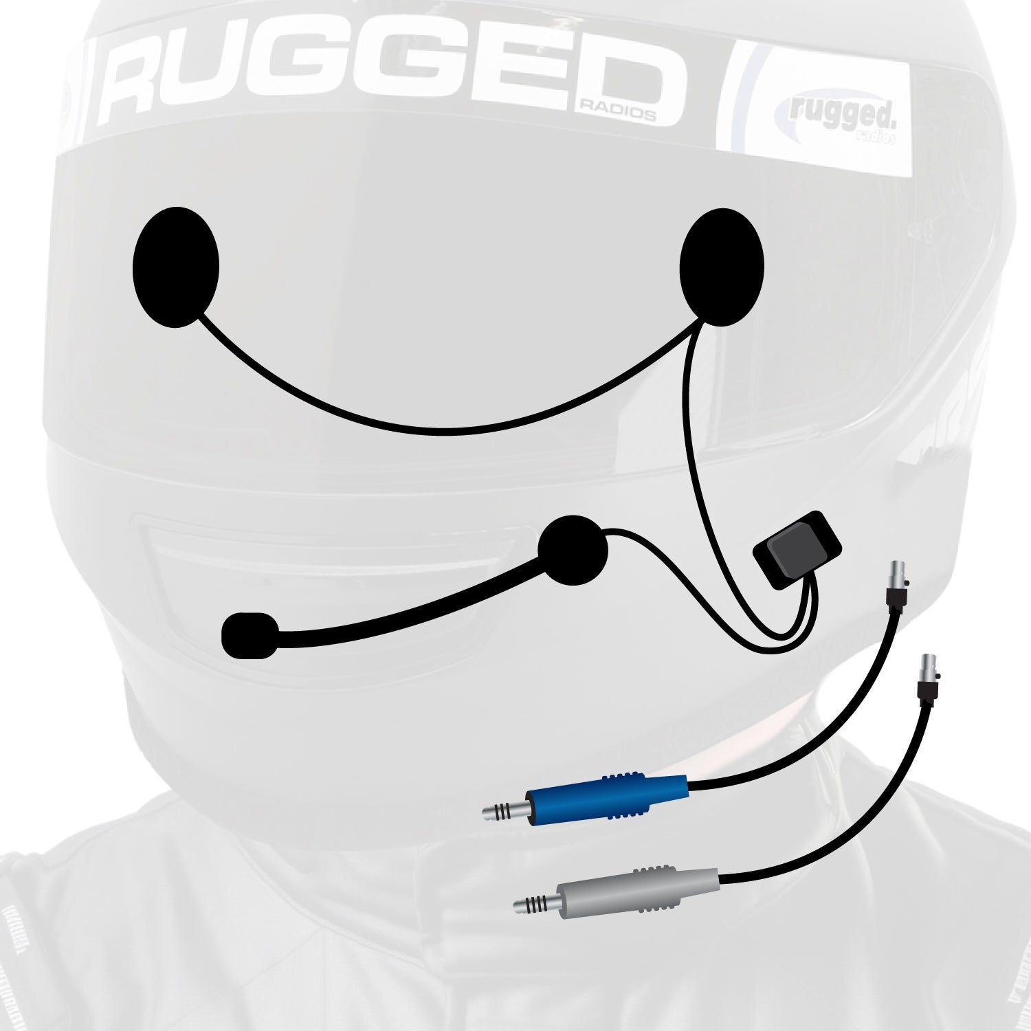 RUGGED Wired / STX Stereo Helmet Kit with Alpha Audio Speakers and Mic