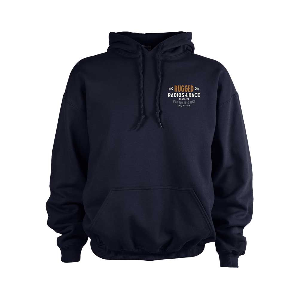 Rugged Radios VINTAGE RACE Pullover Hoodie - Navy Blue Large