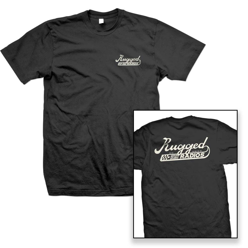 Rugged Radios SCRIPT T-Shirt - Black Small