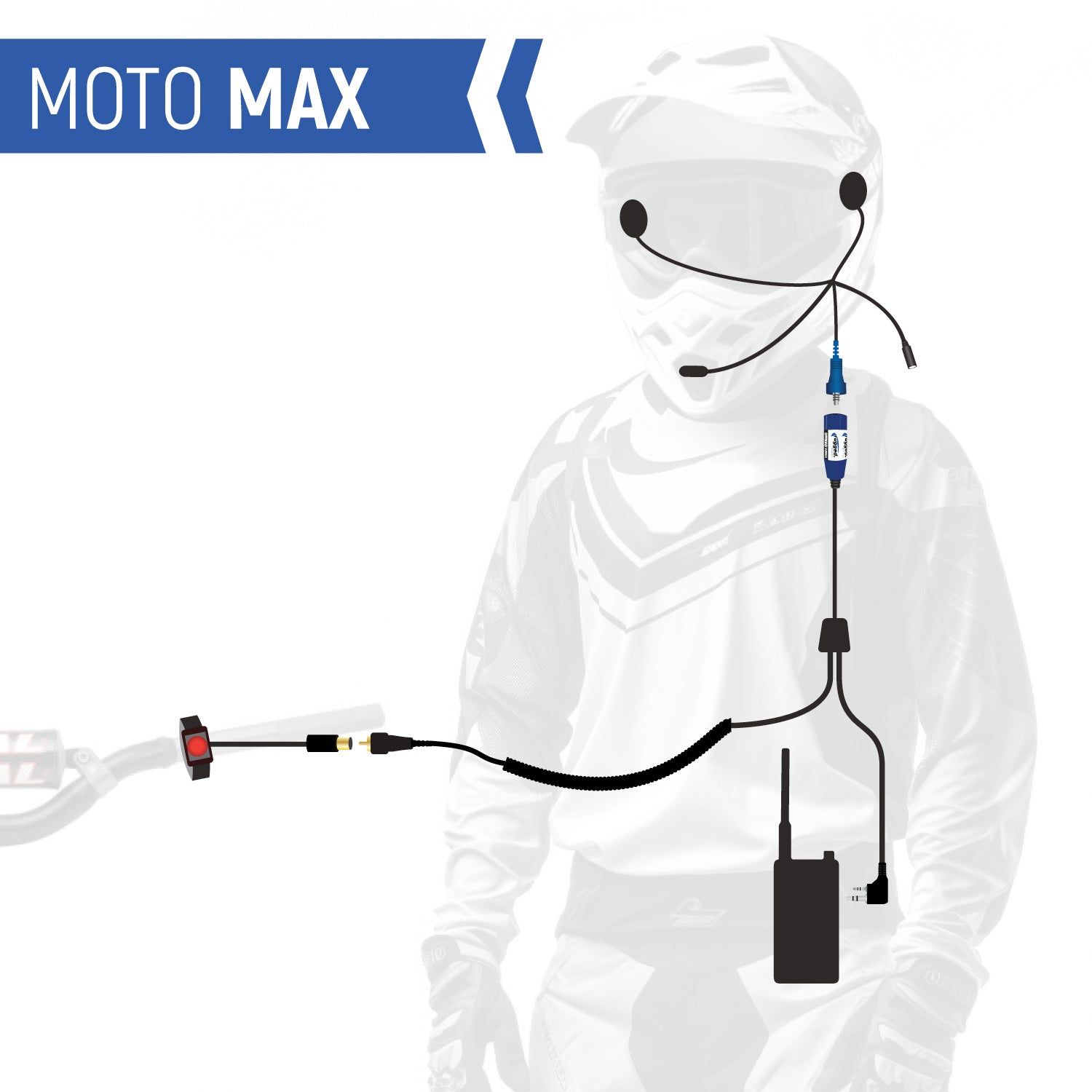 MOTO MAX Motorcycle Kit - CLEARANCE With R1 (Blue) - Business Band Radio