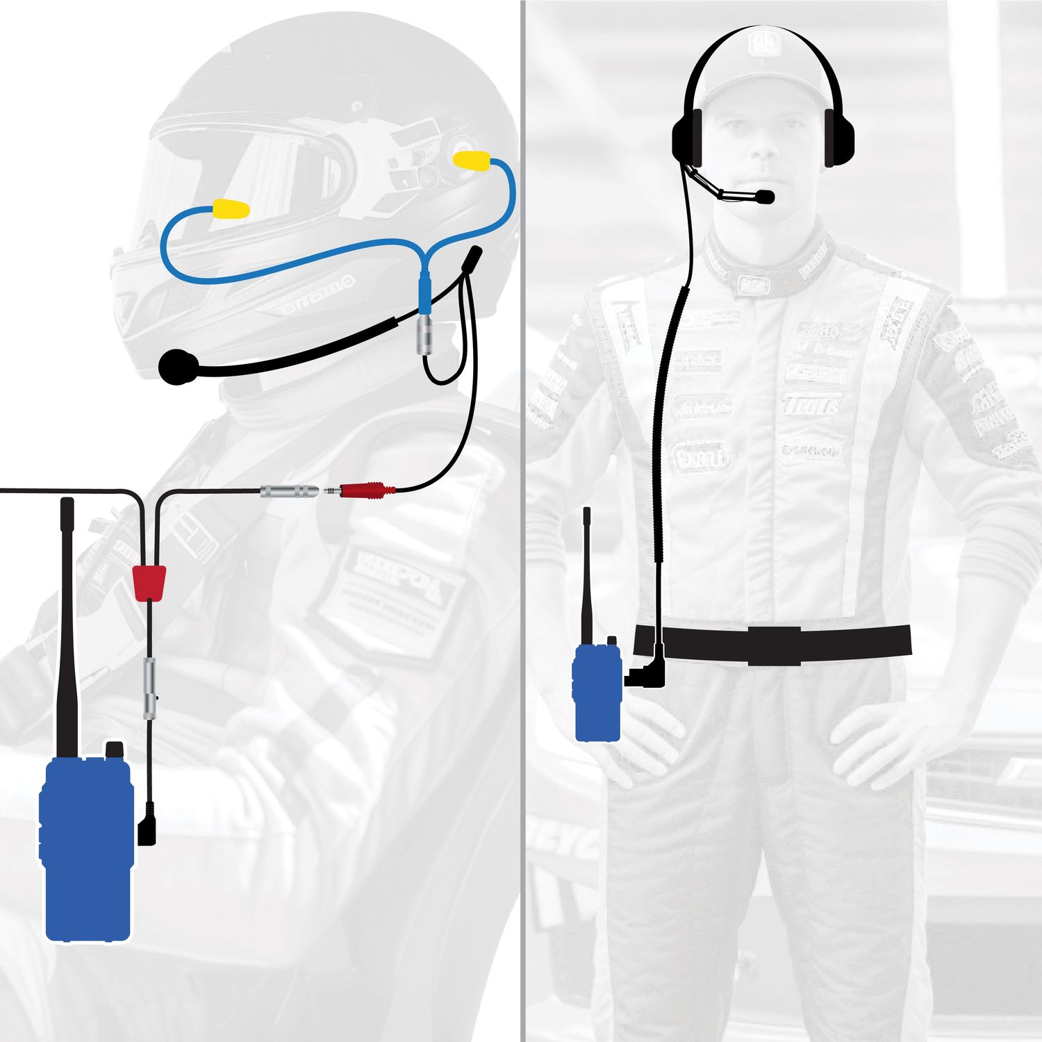 # OFFROAD Driver and Crew Chief Racing Kit with R1 Radios NASCAR / R1 / Blue