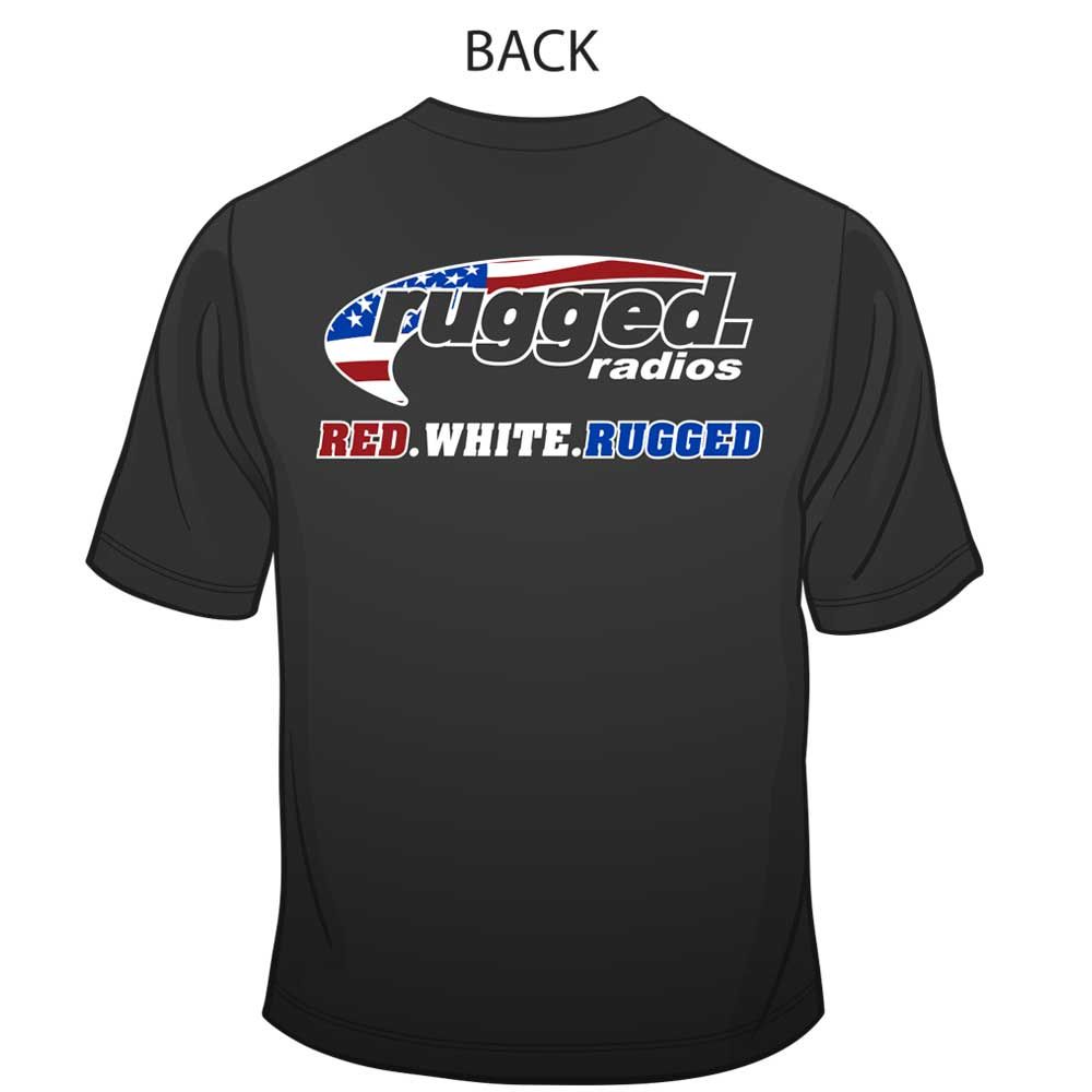 Rugged Radios AMERICAN FLAG T-Shirt - Black Medium Rugged Radios AMERICAN FLAG T-Shirt - Black Medium