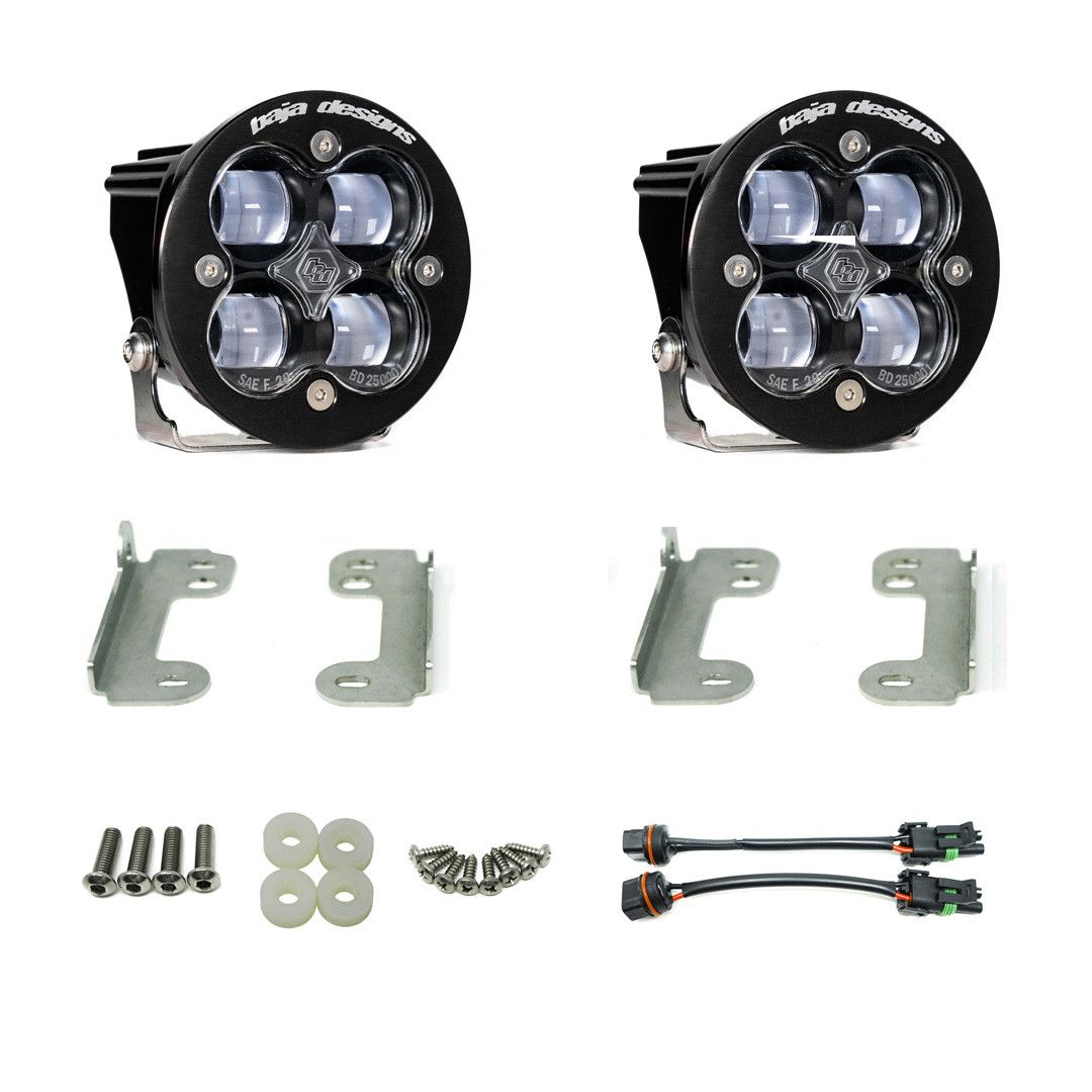 Jeep JK Squadron-R SAE Fog Pocket Light Kit OE Bumper (Clear)-Jeep 2007-09 Wrangler JK Baja Designs Jeep JK Squadron-R SAE Fog Pocket Light Kit OE Bumper (Clear)-Jeep 2007-09 Wrangler JK Baja Designs