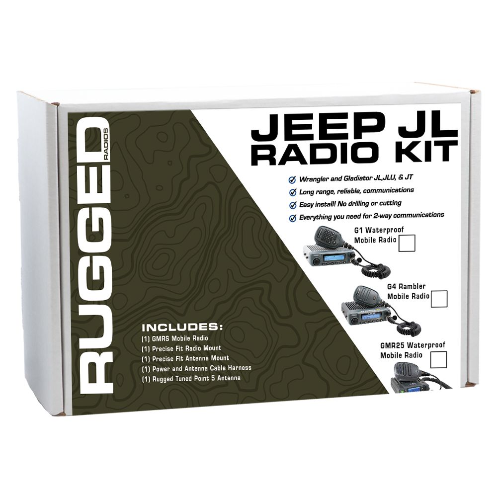 Jeep Wrangler JL JLU and Gladiator JT Two-Way GMRS Mobile Radio Kit GMR25 Waterproof