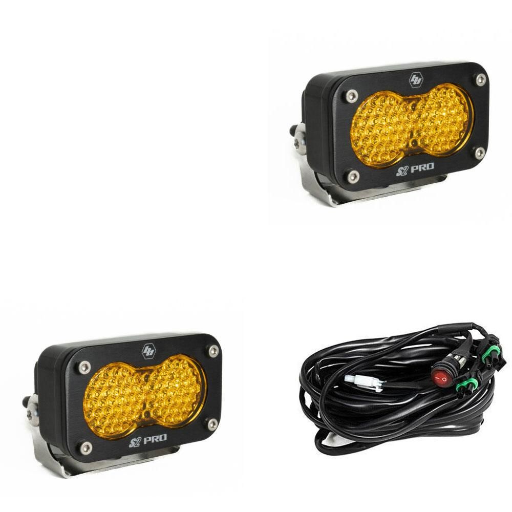 LED Light Pods Baja Amber Lens Work/Scene Pattern Pair S2 Pro Series Baja Designs LED Light Pods Baja Amber Lens Work/Scene Pattern Pair S2 Pro Series Baja Designs