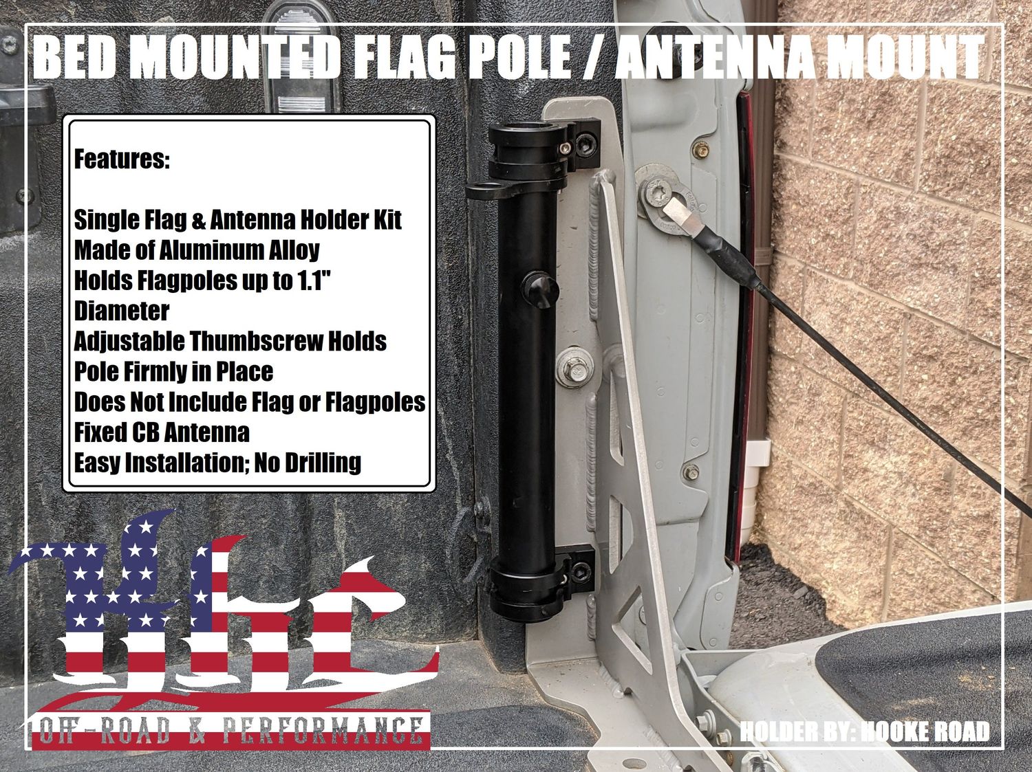 KHC Bolt In Bed Mounted Flag / Antenna Holder KHC Bolt In Bed Mounted Flag / Antenna Holder
