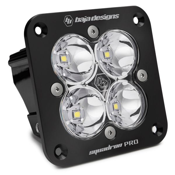 Flush Mount LED Light Pod Black Clear Lens Work/Scene Pattern Squadron Pro Baja Designs Flush Mount LED Light Pod Black Clear Lens Work/Scene Pattern Squadron Pro Baja Designs