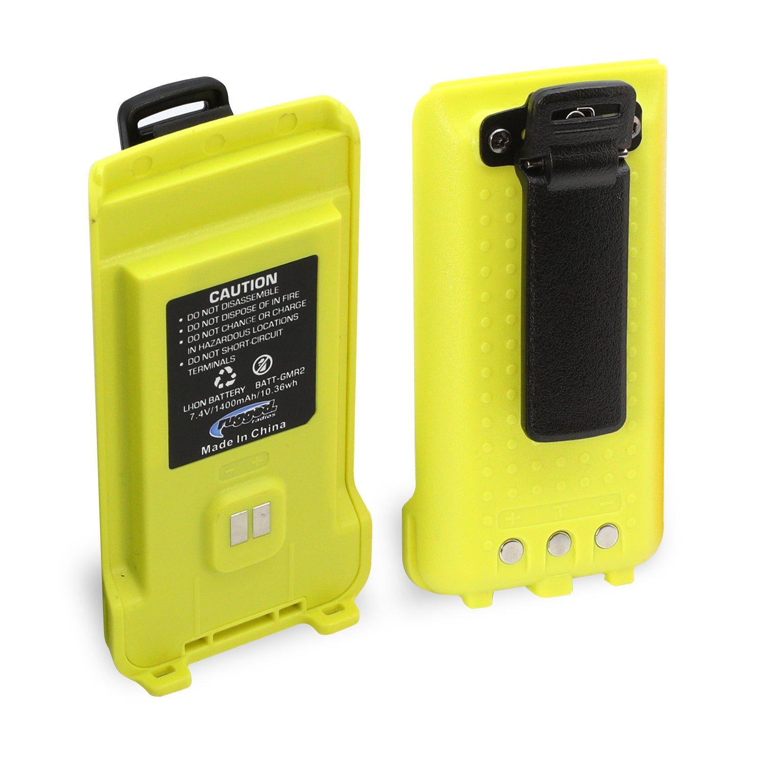 GMR2 Replacement Battery with 12v Charge Port and Belt Clip Safety Yellow