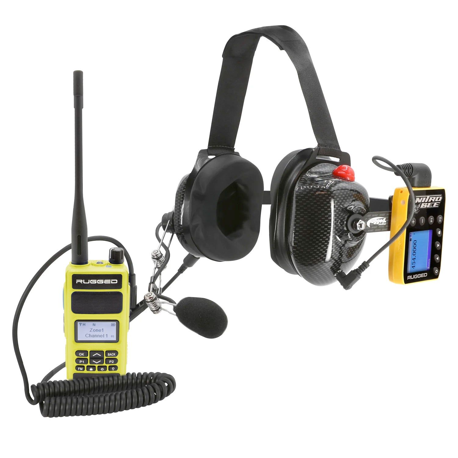 Crew Chief - H42 Spotter Headset and Rugged Handheld Radio Package Single Radio with Nitro Bee X / R1 Business Band Handheld - Digital and Analog / Blue Crew Chief - H42 Spotter Headset and Rugged Handheld Radio Package Single Radio with Nitro Bee X / R1 Business Band Handheld - Digital and Analog / Blue