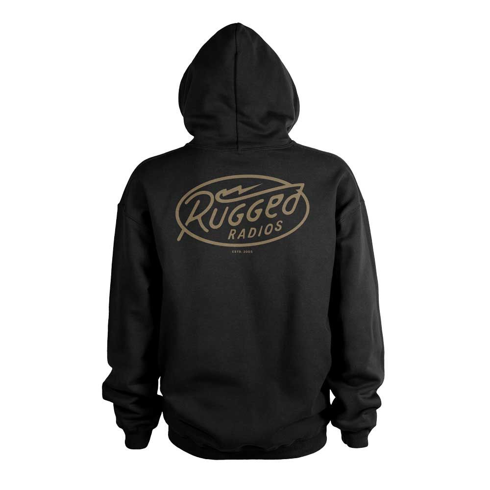 Rugged Radios BOLT Pullover Hoodie - Black Extra Large
