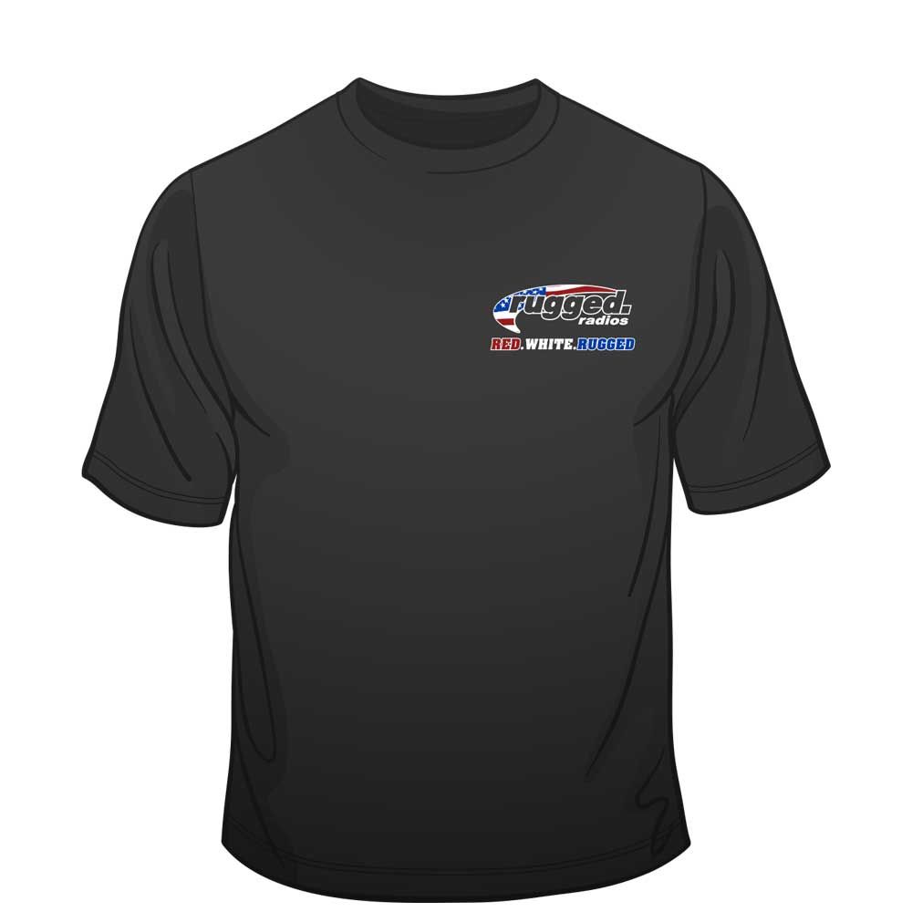 Rugged Radios AMERICAN FLAG T-Shirt - Black Small Rugged Radios AMERICAN FLAG T-Shirt - Black Small