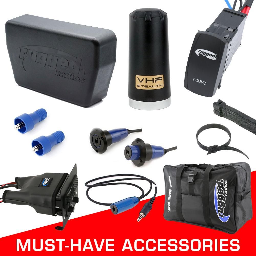 Alpha Accessory Pack For Rugged UTV SXS Intercom Radio Communication Systems With Intercom Extension Cables (for Helmet Kits)
