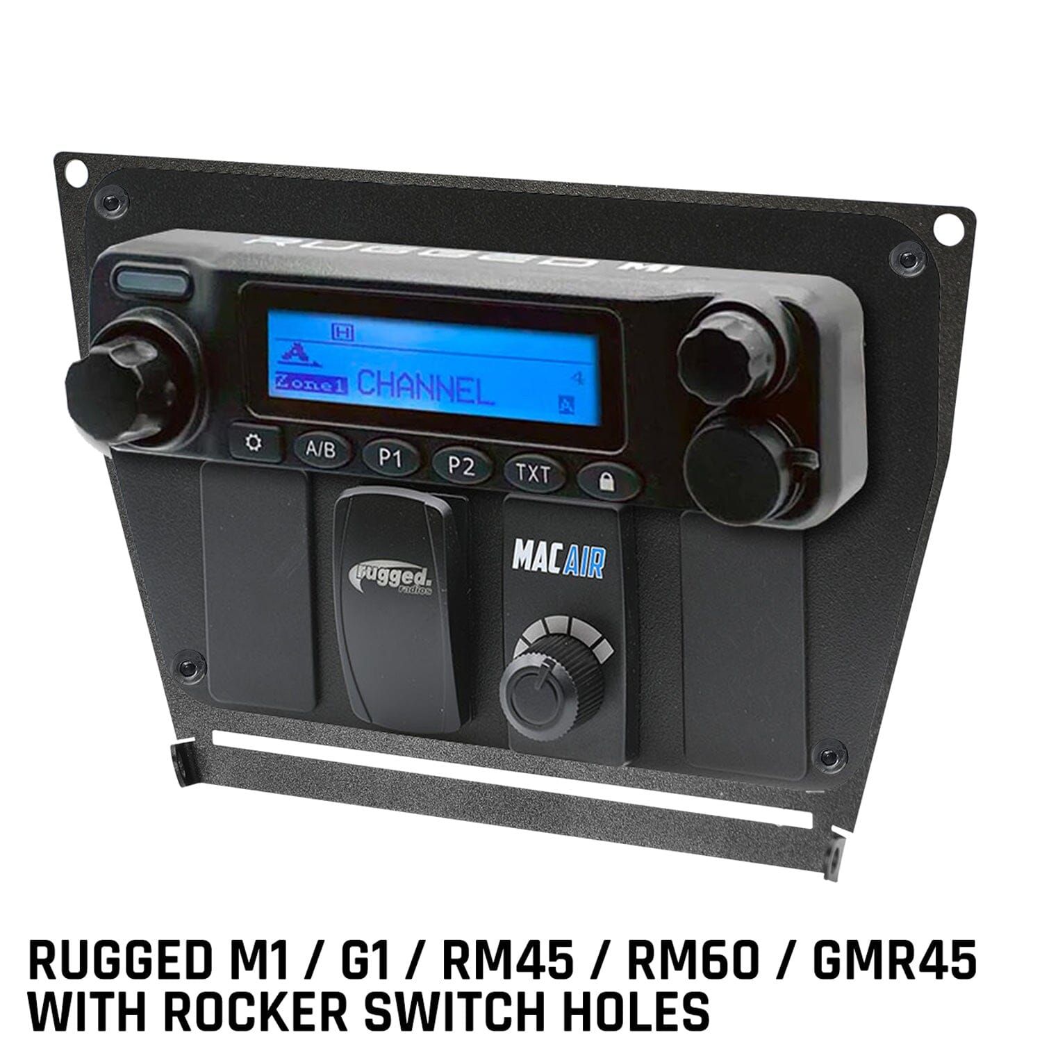 Polaris RZR PRO XP RZR Turbo R and RZR PRO R Dash Mount Radio and Intercom Rugged M1/G1/RM45/RM60/GMR45 with Switch Holes