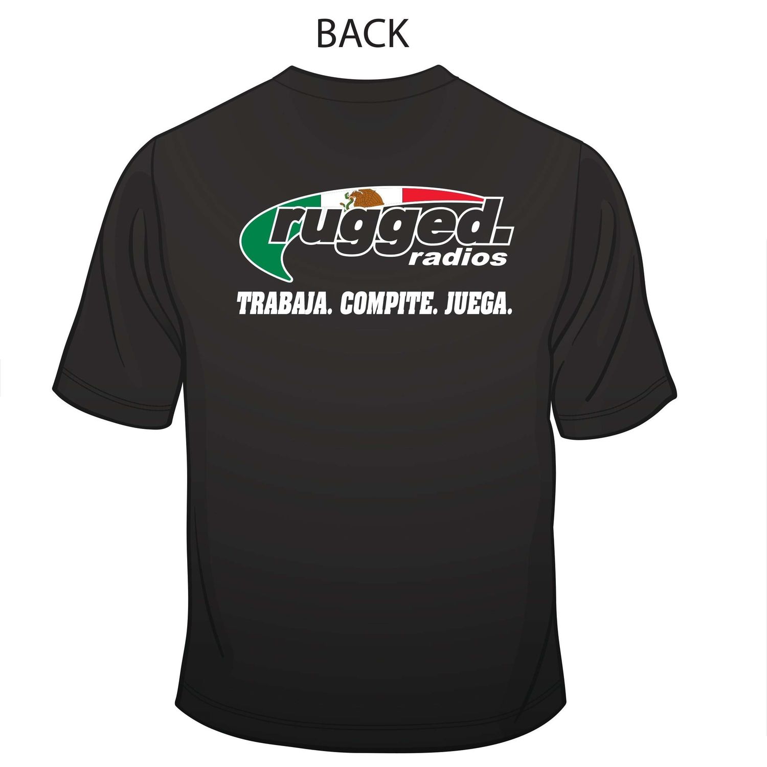 Rugged Radios MEXICAN FLAG T-Shirt - Black Medium Rugged Radios MEXICAN FLAG T-Shirt - Black Medium