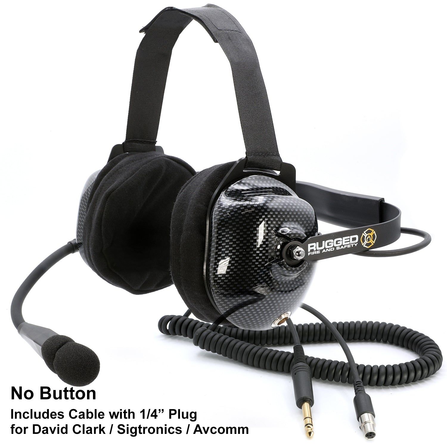 FHS Behind-The-Head Fire Safety Industrial Headset With Mic On/Off Button / No Cable