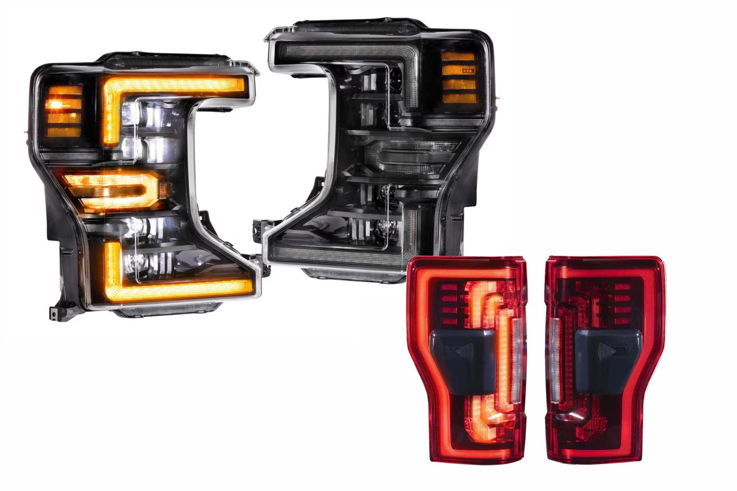 20-22 Ford Super Duty Amber DRL Heads and Red Tails 20-22 Ford Super Duty Amber DRL Heads and Red Tails