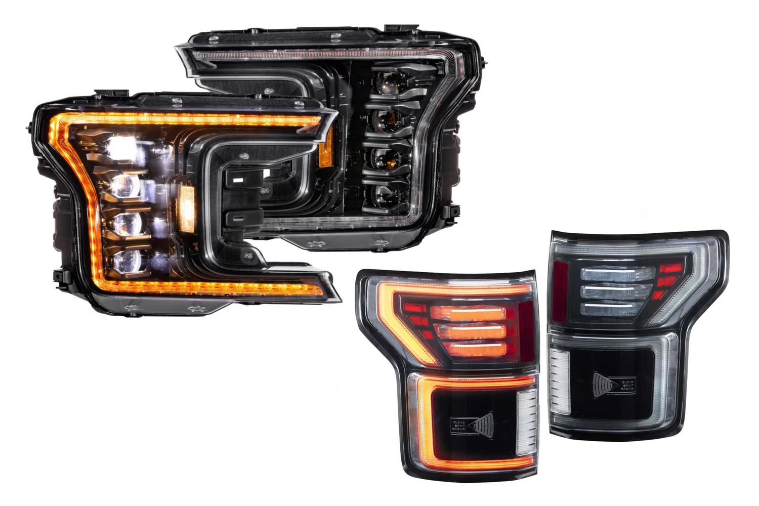18-20 Ford F-150 Amber DRL Heads and Smoked Tails 18-20 Ford F-150 Amber DRL Heads and Smoked Tails