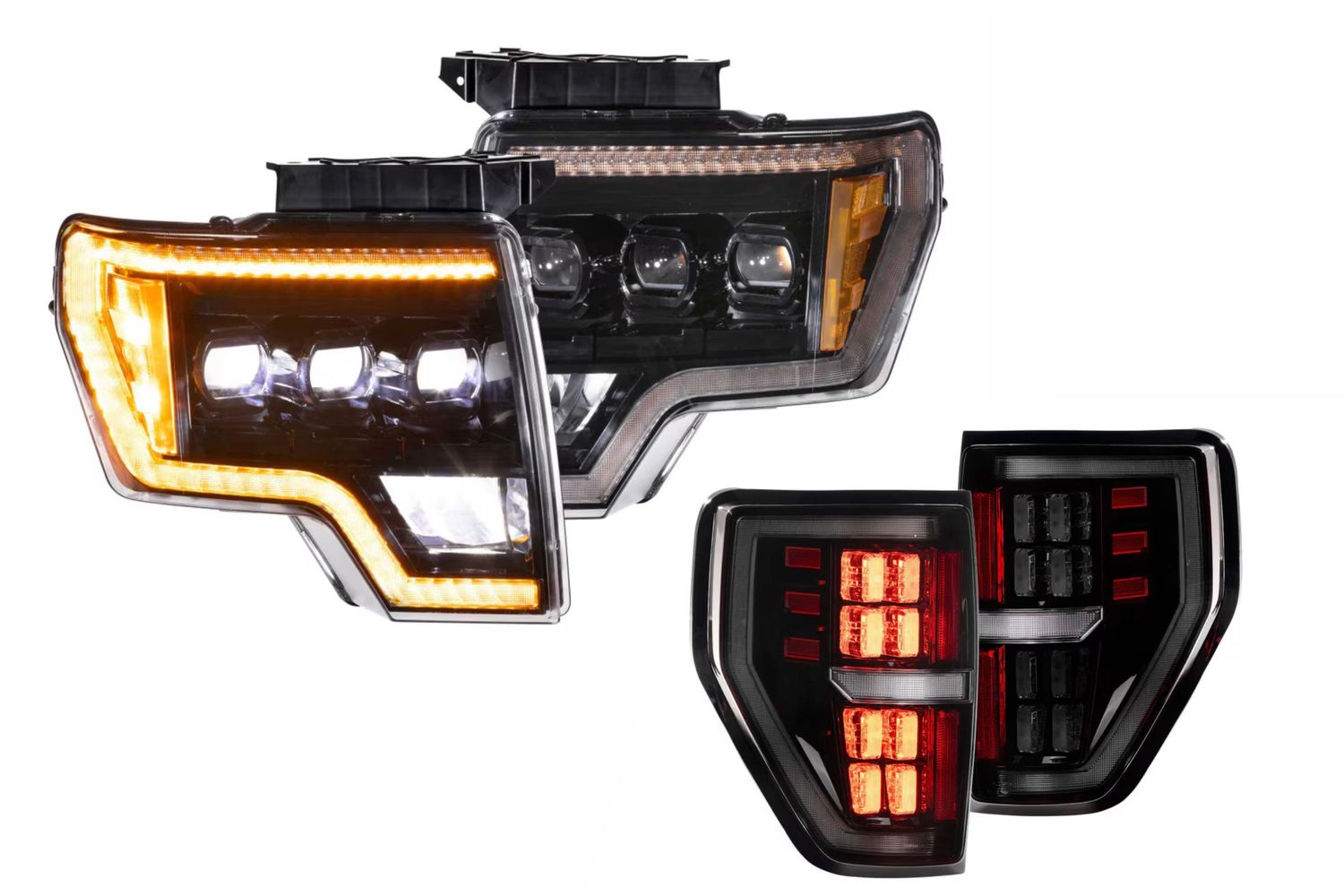 09-14 F-150 Amber DRL Heads and Smoked Tails