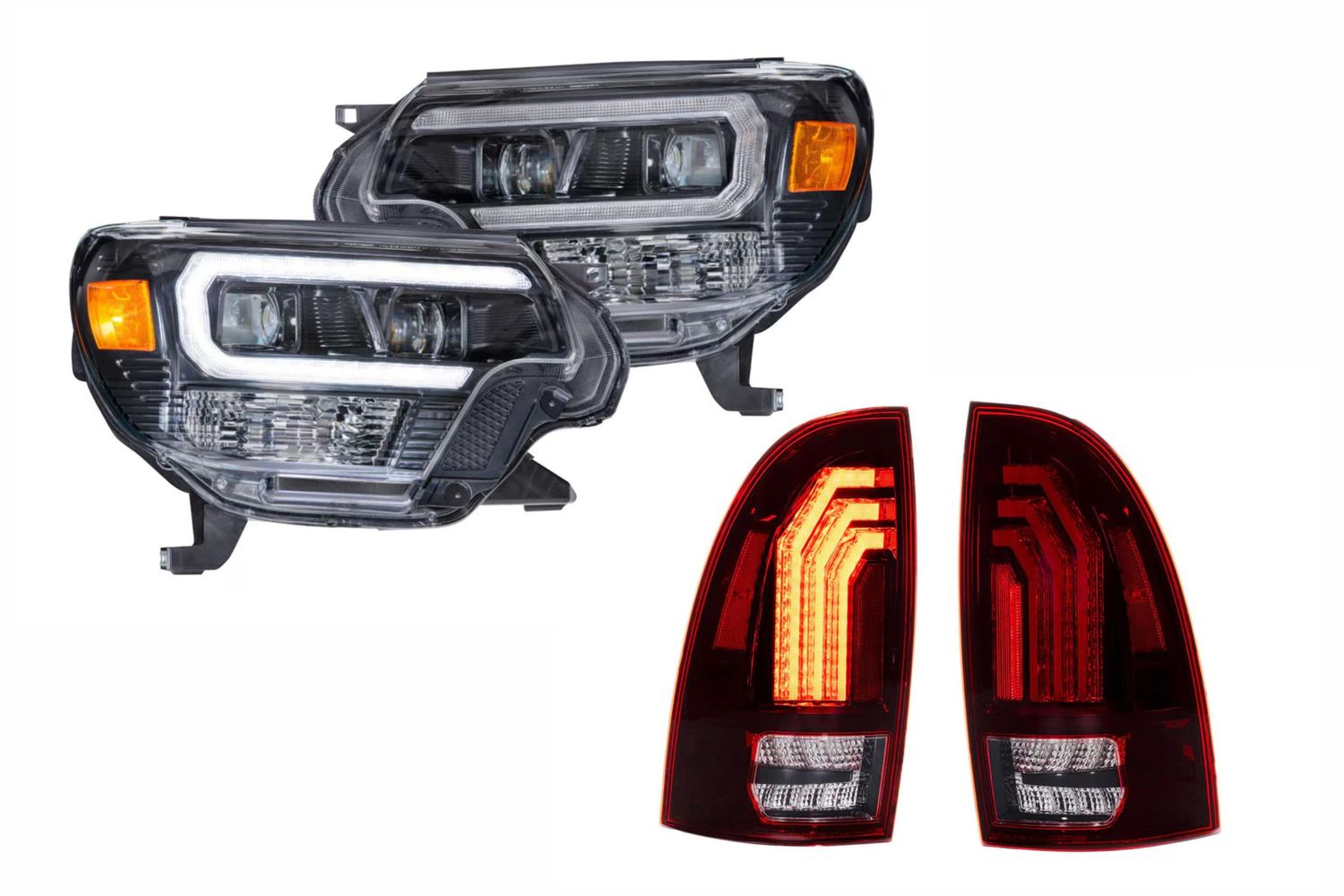 12-15 Tacoma White DRL Heads and Red Tails