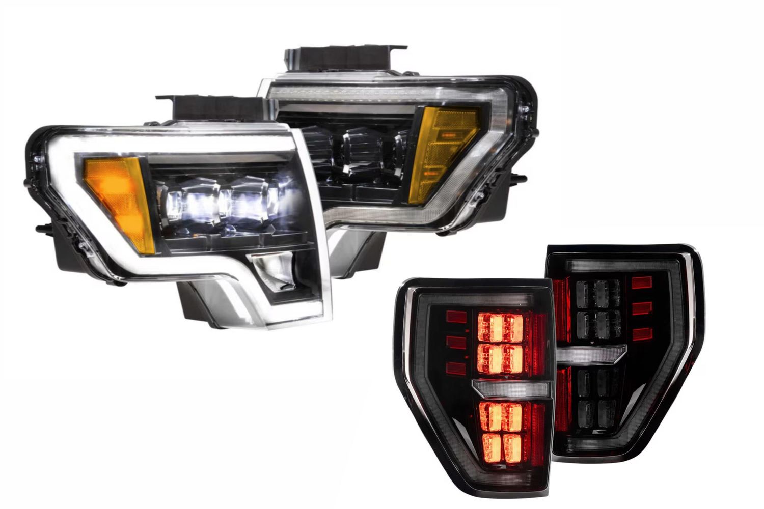 09-14 F-150 White DRL Heads and Smoked Tails 09-14 F-150 White DRL Heads and Smoked Tails