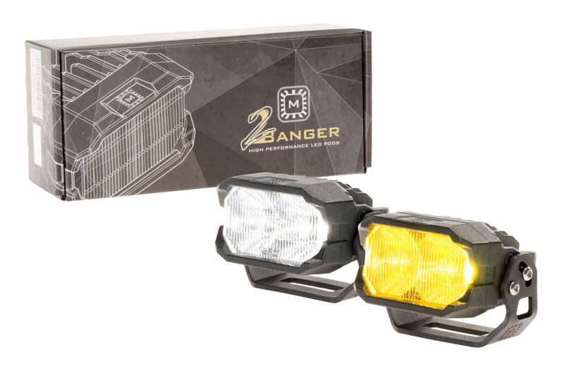 Morimoto 2Banger NCS LED Pods (SAE Wide / Yellow / Set)