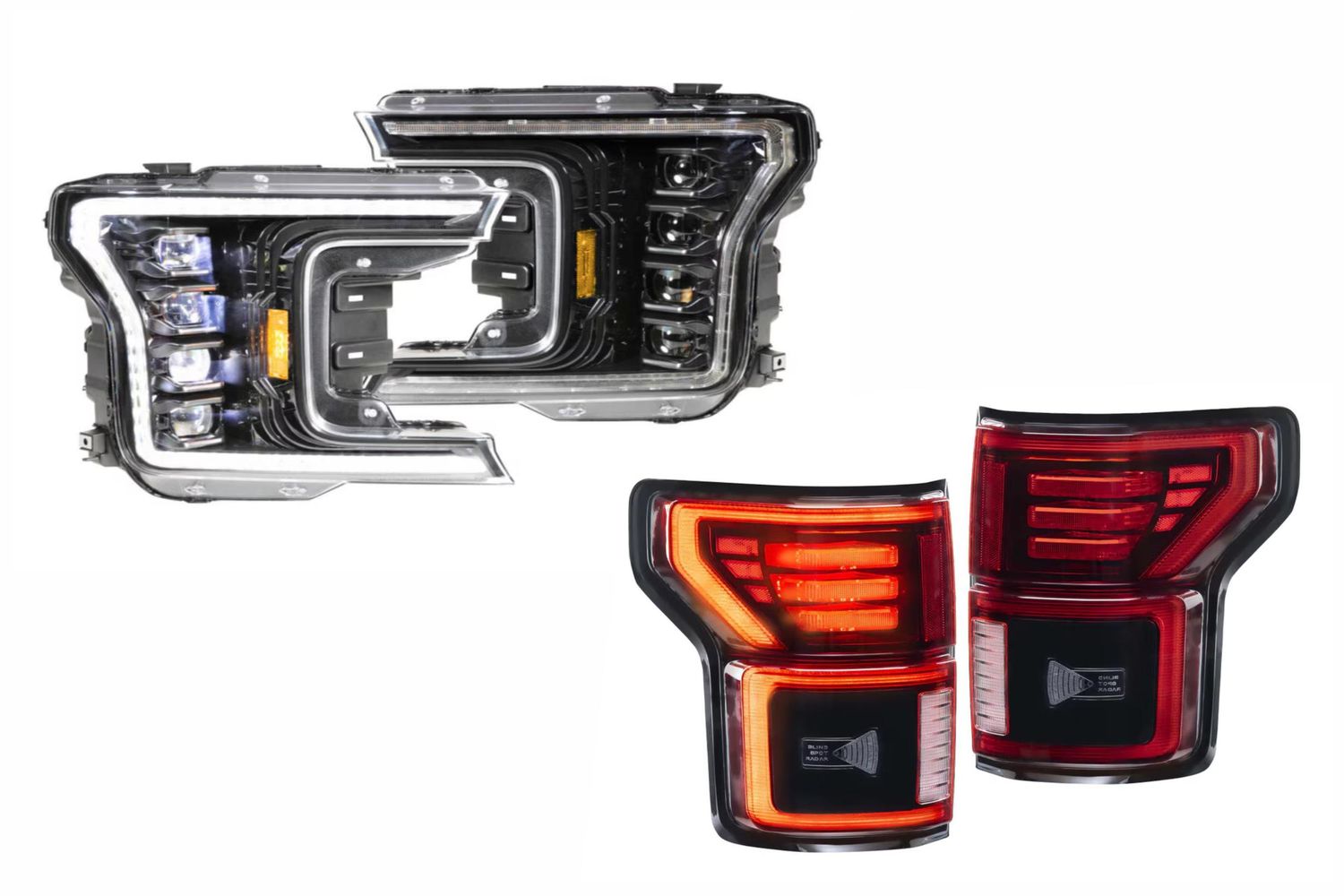 18-20 Ford F-150 White DRL Heads and Red Tails 18-20 Ford F-150 White DRL Heads and Red Tails