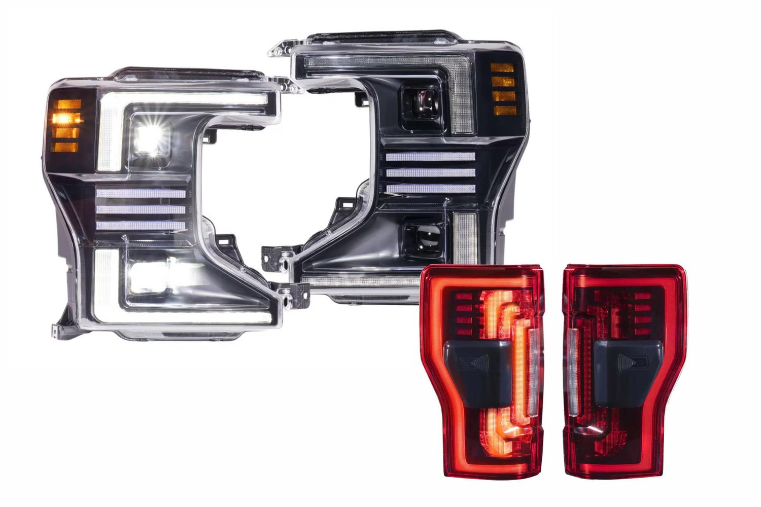 20-22 Ford Super Duty Hybrid Heads and Red Tails OEM LED