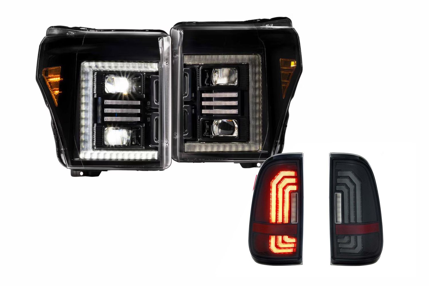 11-16 Ford Super Duty Hybrid Heads and Smoked Tails