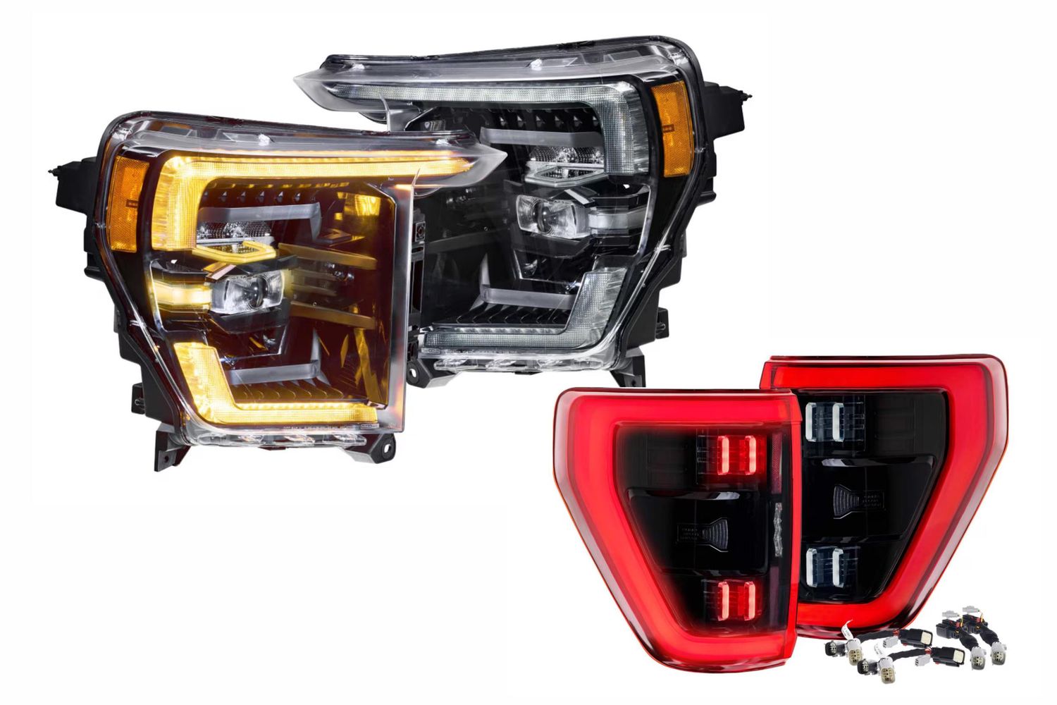 21-23 Ford F-150 Amber DRL Heads and Red Tails OEM LED Reflector 21-23 Ford F-150 Amber DRL Heads and Red Tails OEM LED Reflector