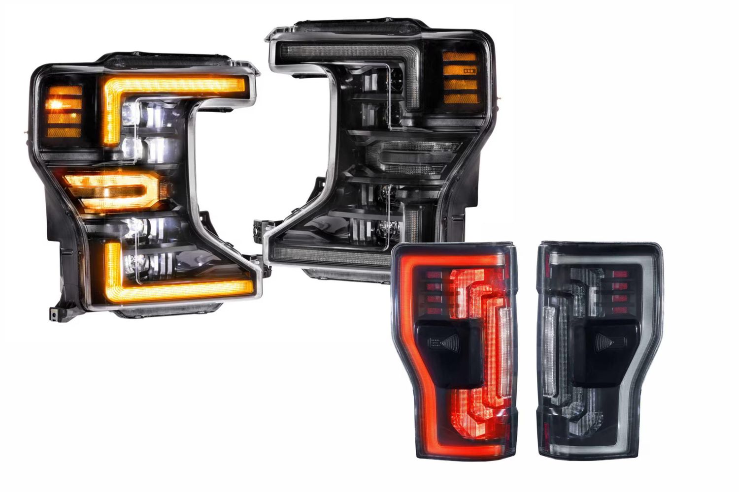 20-22 Ford Super Duty Amber DRL Heads and Smoked Tails