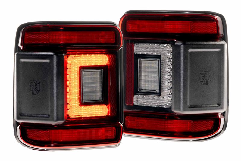 XB LED Tail Lights: Jeep Wrangler JL (18+ / Red Lens / Set)