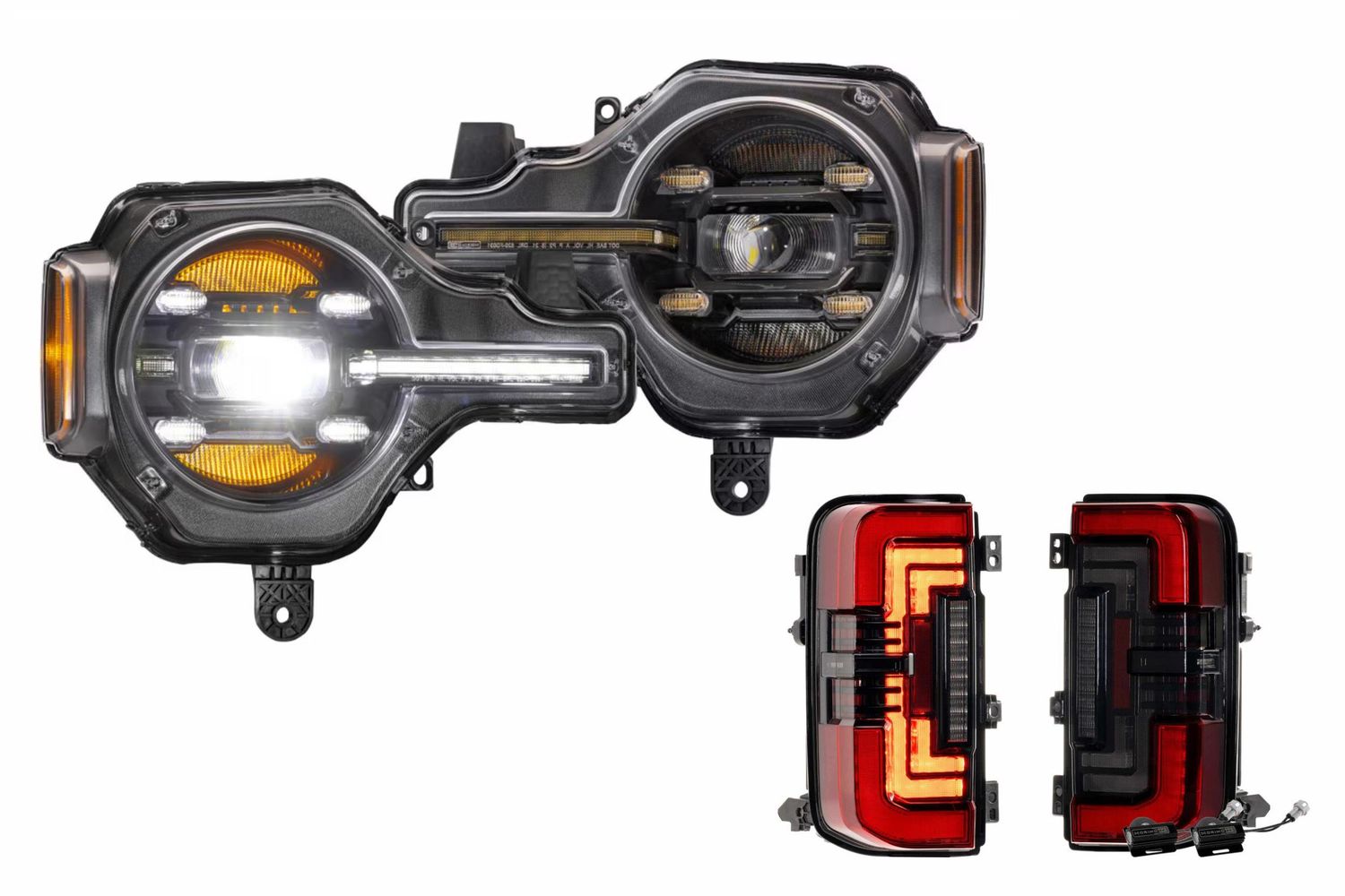 2021+ Bronco White DRL Heads and Red Tails