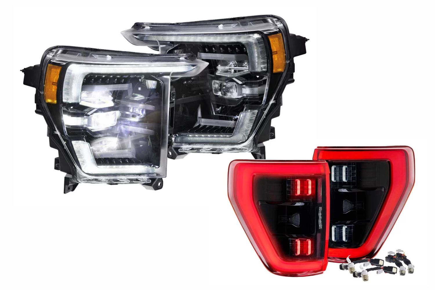 21-23 Ford F-150 White DRL Heads and Red Tails 21-23 Ford F-150 White DRL Heads and Red Tails