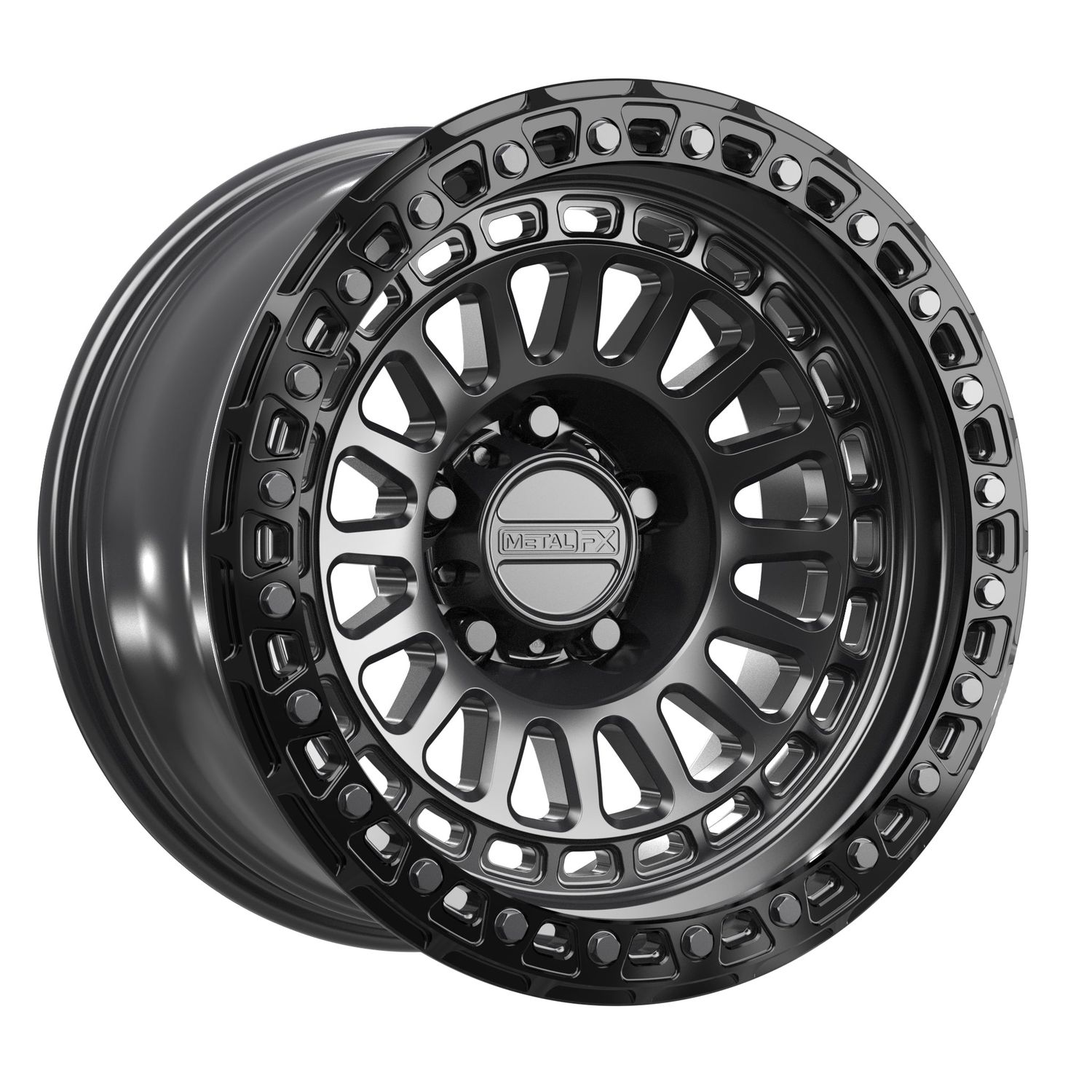 Barrage Truck FXLock | Forged Monoblock | Satin Black w/ Gloss Black Ring Barrage Truck FXLock | Forged Monoblock | Satin Black w/ Gloss Black Ring, Size: 17x9 | -38mm/3.55" BS, Bolt Pattern: 5x127 (5x5)