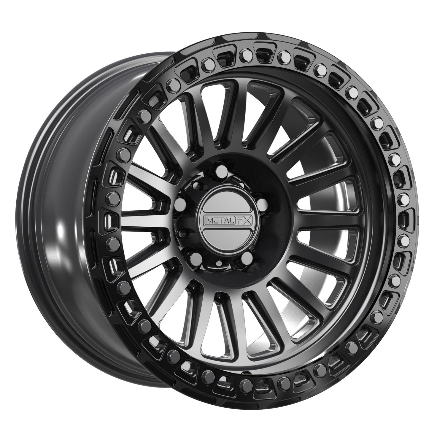 Fortress Truck FXLock | Forged Monoblock | Satin Black w/ Gloss Black Ring Fortress Truck FXLock | Forged Monoblock | Satin Black w/ Gloss Black Ring, Size: 17x9 | -38mm/3.55" BS, Bolt Pattern: 5x127 (5x5)