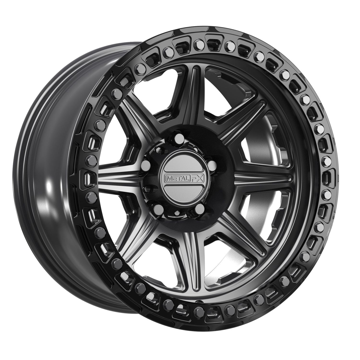 Dominator Truck FXLock | Forged Monoblock | Satin Black w/ Gloss Black Ring Dominator Truck FXLock | Forged Monoblock | Satin Black w/ Gloss Black Ring, Size: 17x9 | -38mm/3.55" BS, Bolt Pattern: 5x127 (5x5)