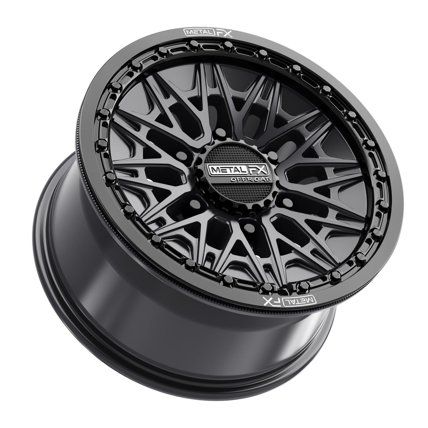 Alpha 6R Beadlock | Satin Black w/ Gloss Black Ring Alpha 6R Beadlock | Satin Black w/ Gloss Black Ring, Size: 15x8 | +25mm/5+3 | 6x5.5 | 78780 (Maverick R)