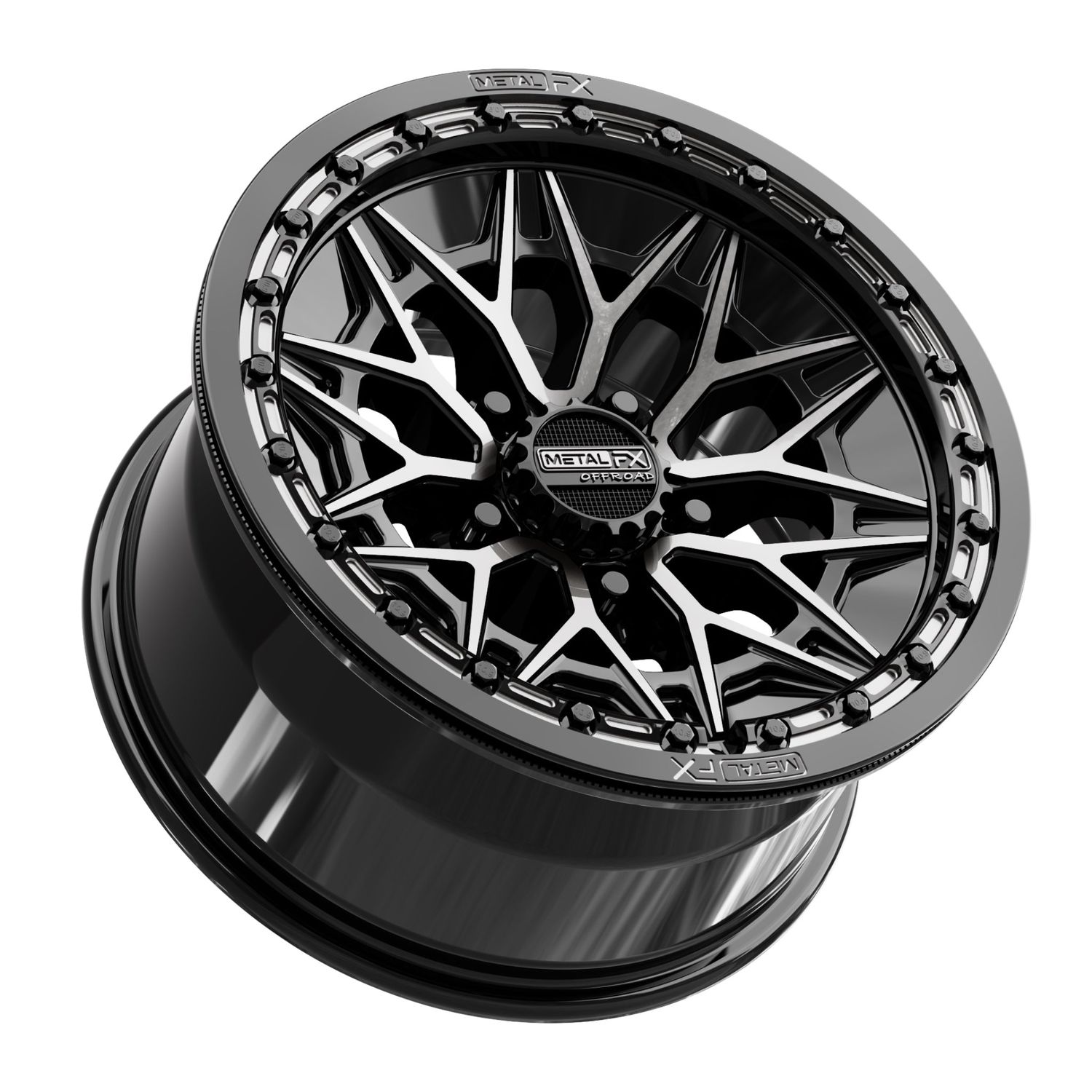 Alpha R Beadlock | Gloss Black DDT Face Alpha R Beadlock | Gloss Black DDT Face, Size: 15x8 | +0mm/4+4 | 5x4.5 | 78761 (Polaris 5-Lug / Segway Super Villain / Kawasaki H2)