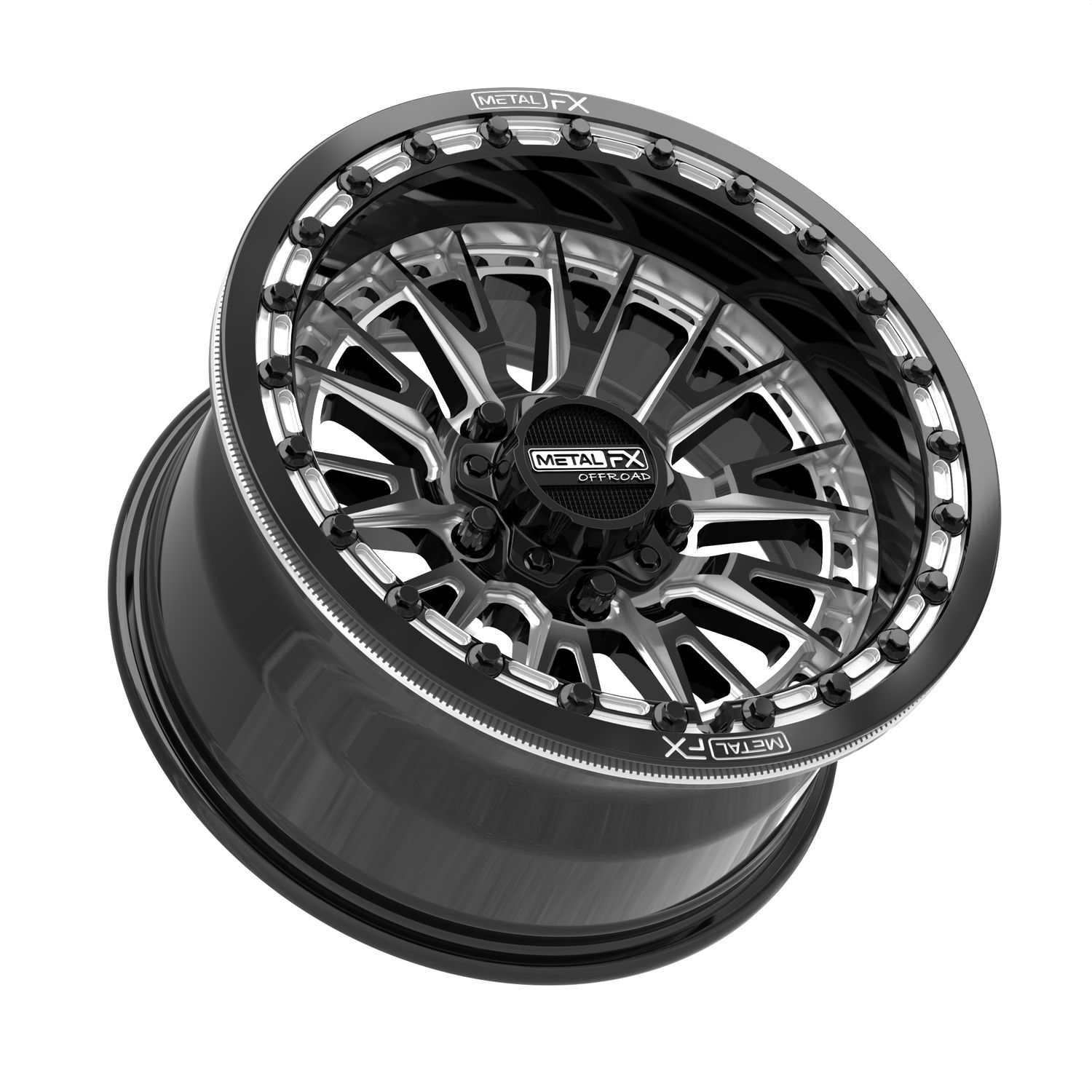 Slayer R Beadlock | Gloss Black Contrast Cut Slayer R Beadlock | Gloss Black Contrast Cut, Size: 15x8 | +0mm/4+4 | 5x4.5 | 98661 (Polaris 5-Lug / Segway Super Villain)