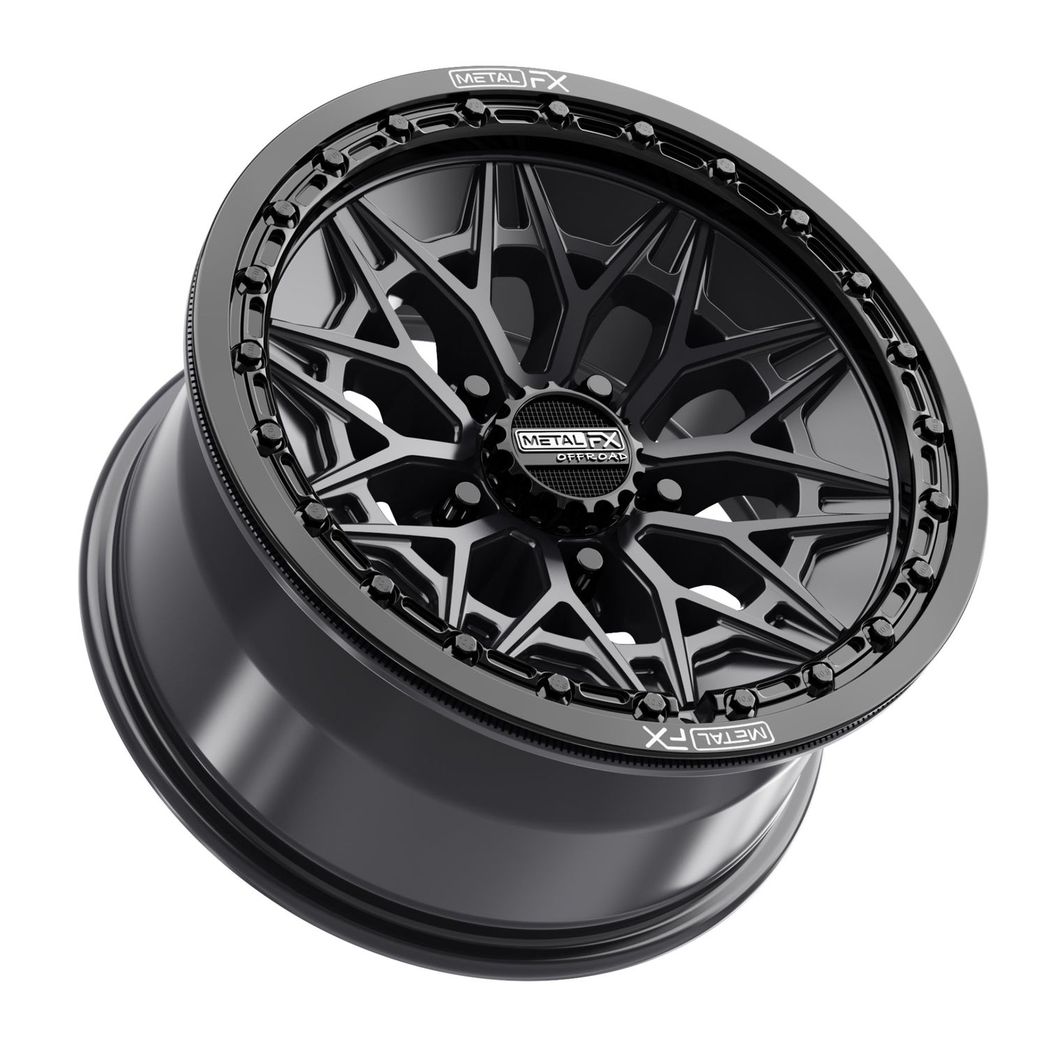 Alpha R Beadlock | Satin Black w/ Gloss Black Ring Alpha R Beadlock | Satin Black w/ Gloss Black Ring, Size: 15x8 | +0mm/4+4 | 5x4.5 | 78760 (Polaris 5-Lug / Segway Super Villain / Kawasaki H2)