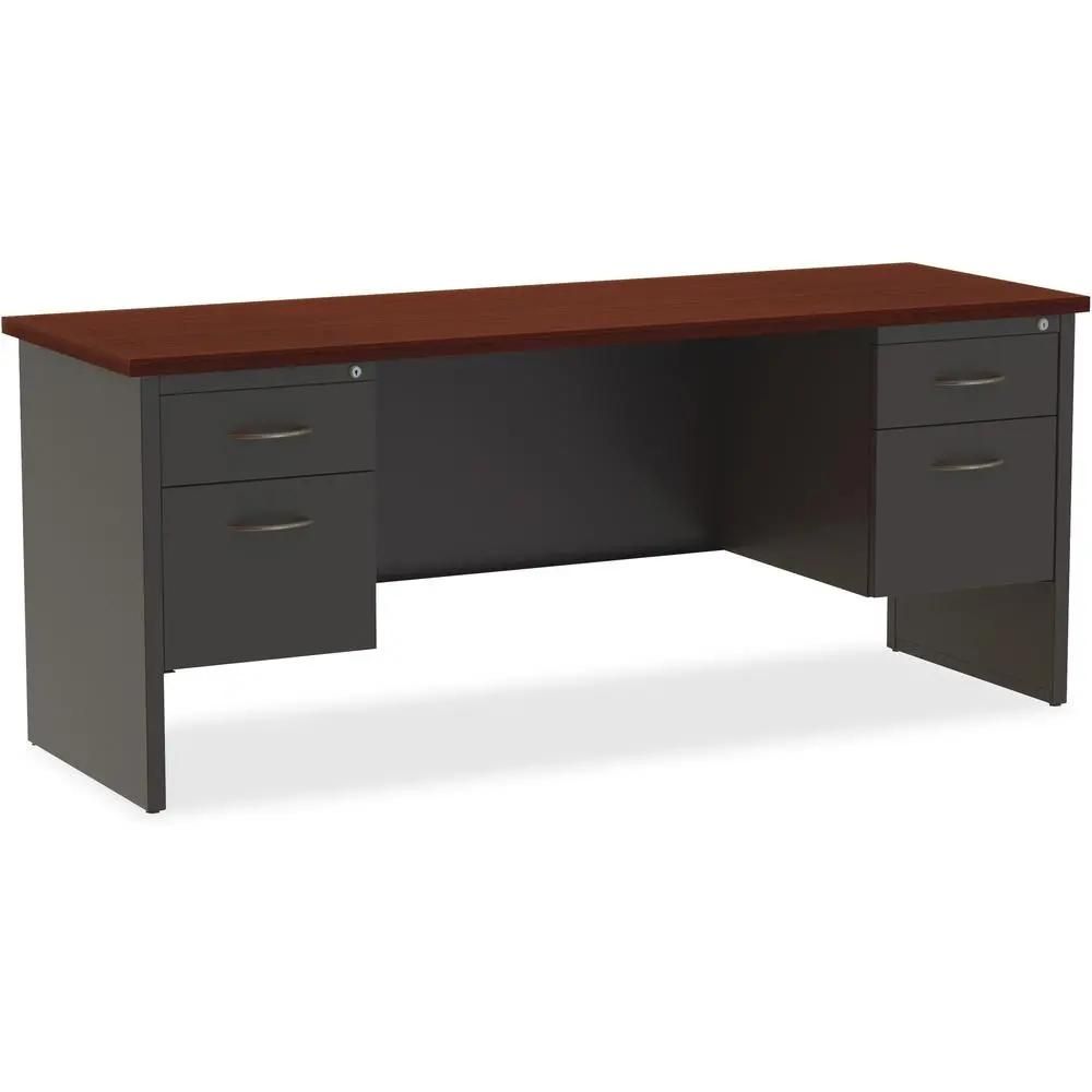 Lorell Fortress Modular Series Double-pedestal Credenza - 72&quot; x 24&quot; , 1.1&quot; Top -
