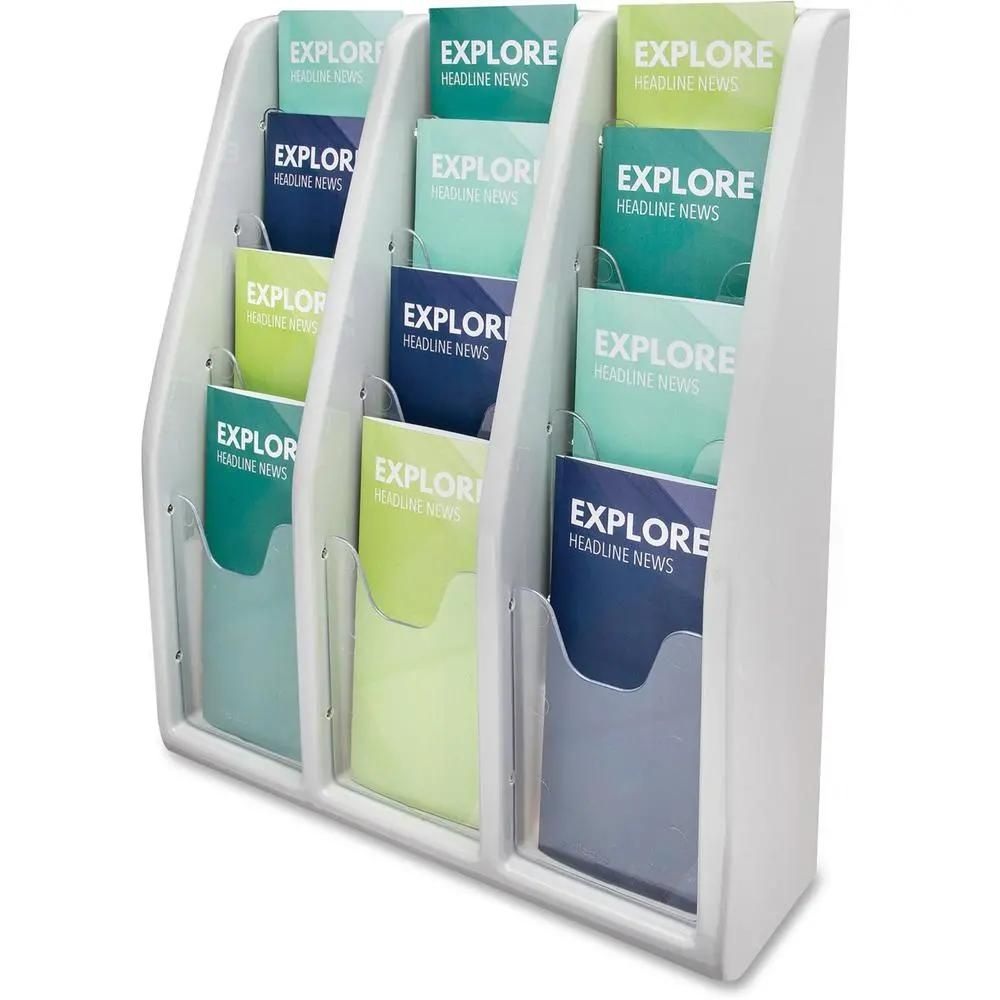 Deflecto Multi-Compartment Literature Display - 12 Pocket(s) - 19.8&quot; Height x